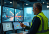 Feux tricolores : qui les contrôle ? Tout savoir sur la régulation Agent de traffic surveillant des écrans modernes en salle de contrôle