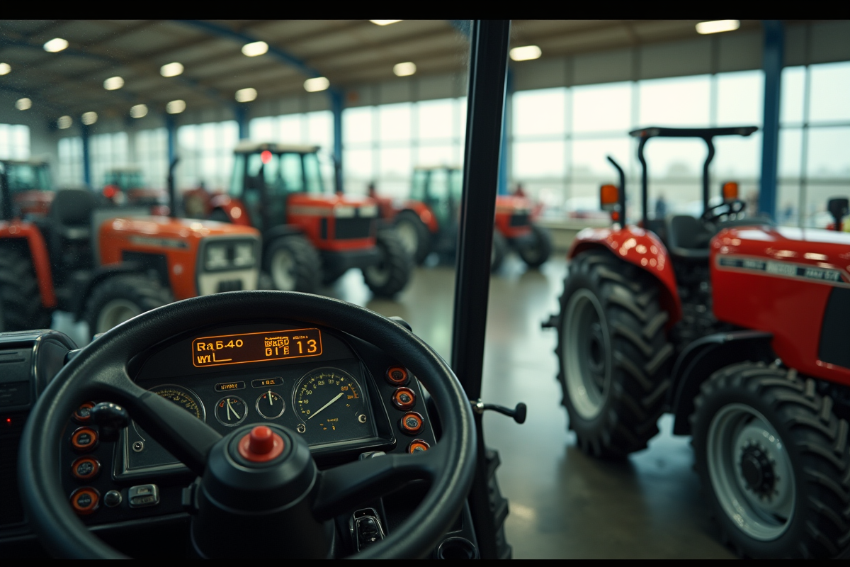 Détails des tableaux de bord de tracteurs lors d