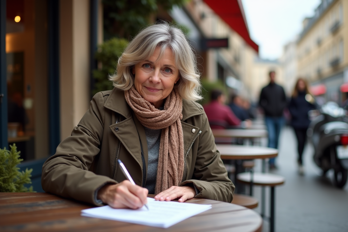 Femme remplissant un formulaire d