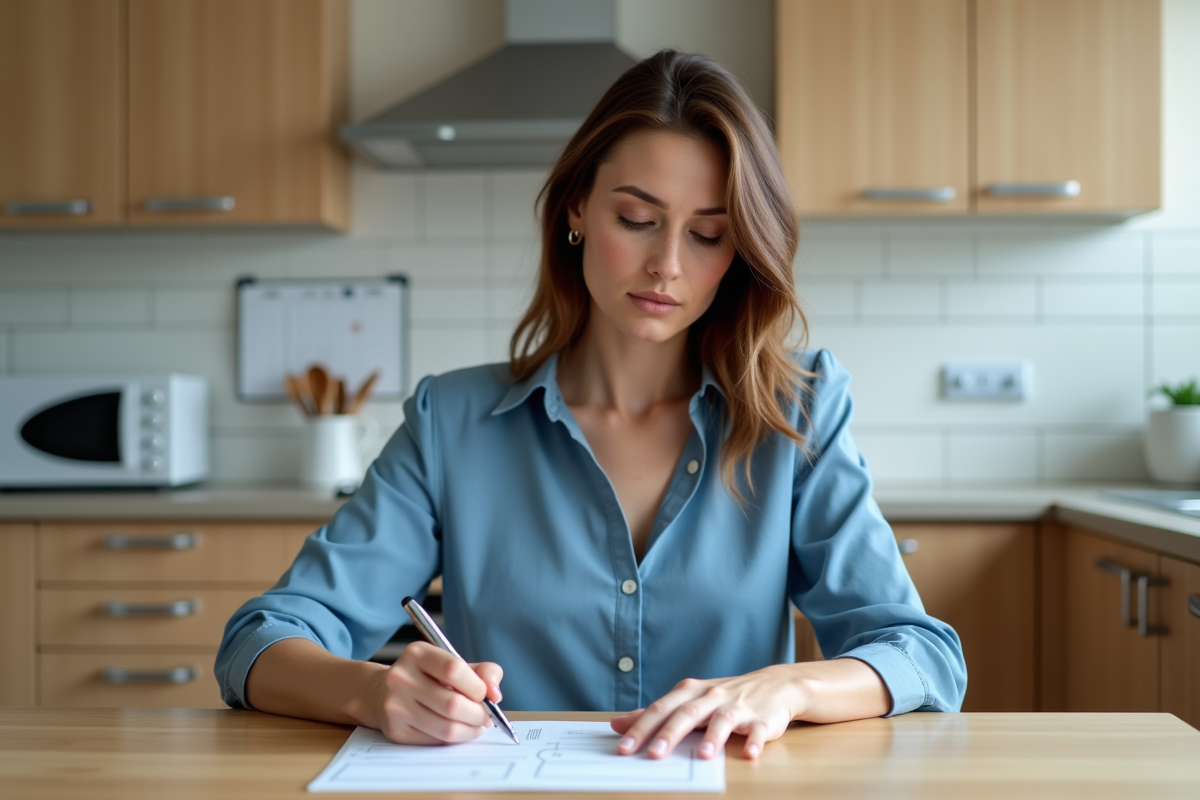 Femme remplissant un formulaire de changement d'adresse pour sa licence