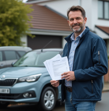 Réparation voiture : comment obtenir le remboursement d’une réparation auto ? Homme debout avec facture de réparation voiture