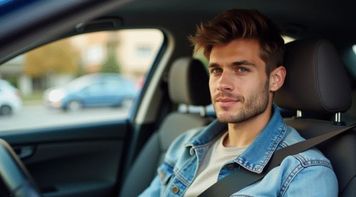 Jeune conducteur : quelles règles adopter pour conduire en toute sécurité ? Jeune homme attachant sa ceinture de sécurité dans sa voiture