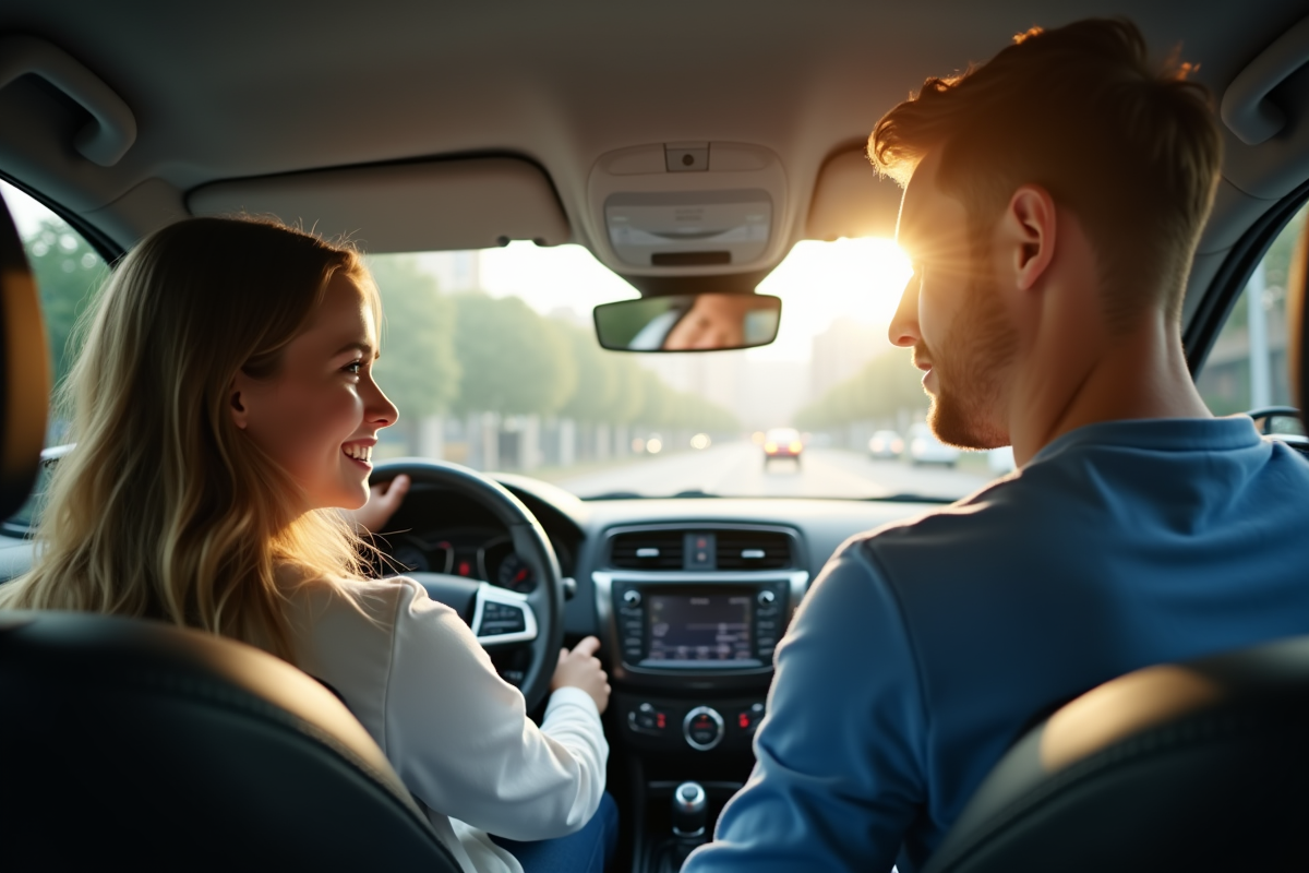 Instructeur et jeune conducteur lors d