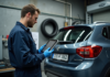 Contrôle technique diesel : prix et tarifs en France 2025 Mécanicien inspectant une voiture dans un centre de contrôle