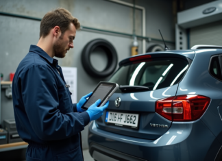 Contrôle technique diesel : prix et tarifs en France 2025 Mécanicien inspectant une voiture dans un centre de contrôle