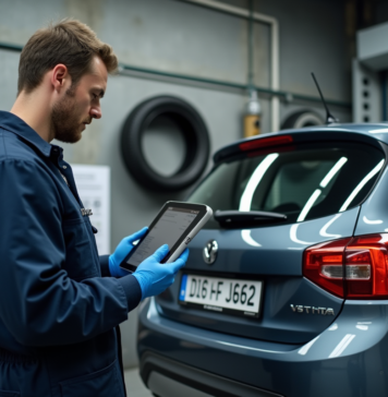 Contrôle technique diesel : prix et tarifs en France 2025 Mécanicien inspectant une voiture dans un centre de contrôle