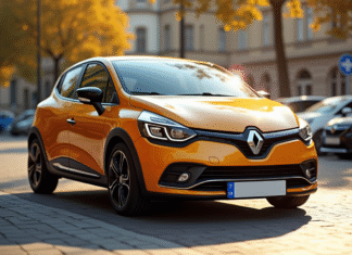 Renault Clio Phase 2 en ville en plein jour