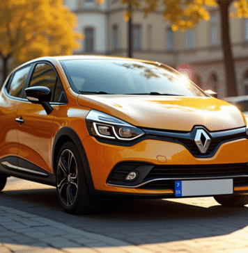 Renault Clio Phase 2 en ville en plein jour