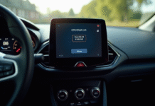 Tableau de bord Renault Clio 4 avec ecran tactile lumineux